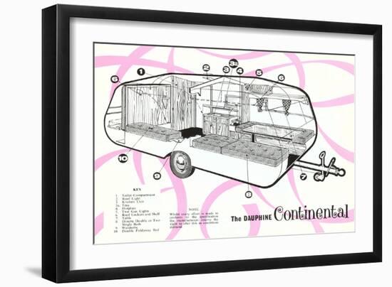 Dauphine Continential Travel Trailer-null-Framed Art Print