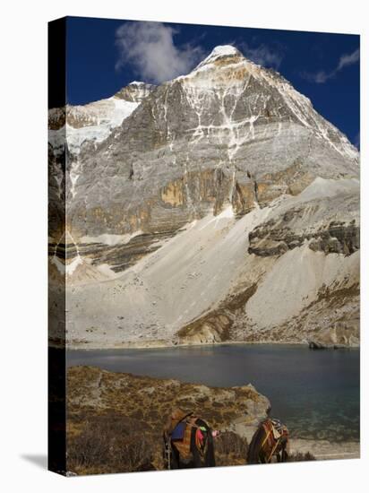 Dauzhengcuo Lake and Xiannairi Mountain, Yading Nature Reserve, Sichuan Province, China-Jochen Schlenker-Stretched Canvas