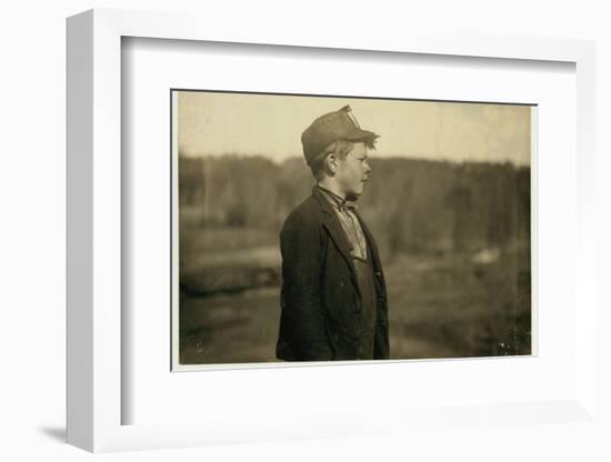 Dave, a young "pusher", moving trams and coal, at Bessie Mine, Alabama , 1910-Lewis Wickes Hine-Framed Photographic Print