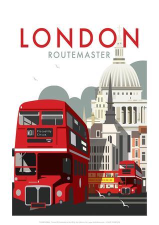 London Routemaster - Dave Thompson Contemporary Travel Print
