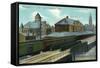 Davenport, Iowa - Chicago, Rock Island, and Pacific Train Depot-Lantern Press-Framed Stretched Canvas