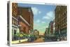 Davenport, Iowa, Eastern View down Second Street-Lantern Press-Stretched Canvas