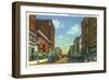 Davenport, Iowa, Eastern View down Second Street-Lantern Press-Framed Art Print