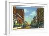 Davenport, Iowa, Eastern View down Second Street-Lantern Press-Framed Art Print