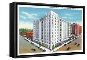 Davenport, Iowa, Exterior View of the Mississippi Hotel and Theatre Building-Lantern Press-Framed Stretched Canvas