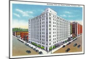 Davenport, Iowa, Exterior View of the Mississippi Hotel and Theatre Building-Lantern Press-Mounted Art Print