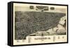 Davenport, Iowa - Panoramic Map-Lantern Press-Framed Stretched Canvas