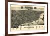 Davenport, Iowa - Panoramic Map-Lantern Press-Framed Premium Giclee Print