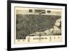 Davenport, Iowa - Panoramic Map-Lantern Press-Framed Premium Giclee Print