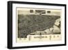 Davenport, Iowa - Panoramic Map-Lantern Press-Framed Art Print