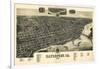 Davenport, Iowa - Panoramic Map-Lantern Press-Framed Art Print