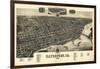 Davenport, Iowa - Panoramic Map-Lantern Press-Framed Art Print