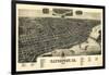 Davenport, Iowa - Panoramic Map-Lantern Press-Framed Art Print