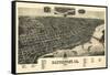 Davenport, Iowa - Panoramic Map-Lantern Press-Framed Stretched Canvas