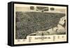 Davenport, Iowa - Panoramic Map-Lantern Press-Framed Stretched Canvas