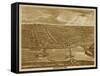 Davenport, Iowa - Panoramic Map-Lantern Press-Framed Stretched Canvas