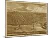 Davenport, Iowa - Panoramic Map-Lantern Press-Mounted Art Print