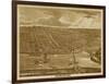 Davenport, Iowa - Panoramic Map-Lantern Press-Framed Art Print