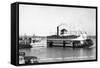 Davenport, Iowa - Rock Island-Davenport Ferry Landing-Lantern Press-Framed Stretched Canvas