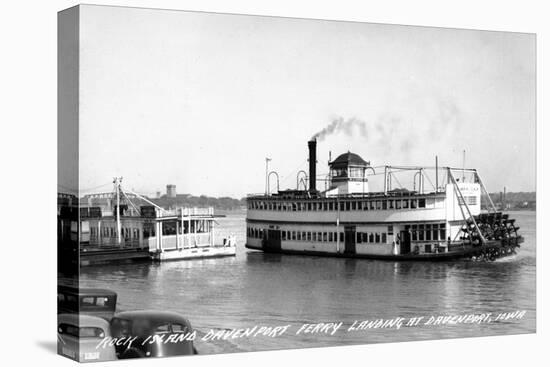 Davenport, Iowa - Rock Island-Davenport Ferry Landing-Lantern Press-Stretched Canvas