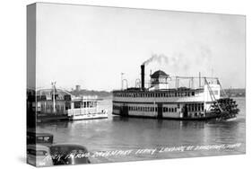 Davenport, Iowa - Rock Island-Davenport Ferry Landing-Lantern Press-Stretched Canvas