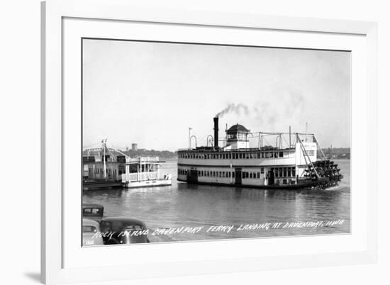 Davenport, Iowa - Rock Island-Davenport Ferry Landing-Lantern Press-Framed Art Print