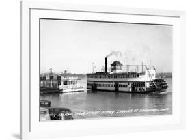 Davenport, Iowa - Rock Island-Davenport Ferry Landing-Lantern Press-Framed Art Print