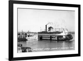 Davenport, Iowa - Rock Island-Davenport Ferry Landing-Lantern Press-Framed Art Print