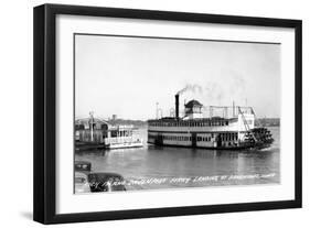 Davenport, Iowa - Rock Island-Davenport Ferry Landing-Lantern Press-Framed Art Print