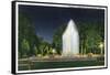Davenport, Iowa, Vanderveer Park View of the Fountain at Night-Lantern Press-Framed Stretched Canvas