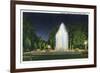 Davenport, Iowa, Vanderveer Park View of the Fountain at Night-Lantern Press-Framed Premium Giclee Print