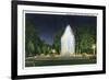 Davenport, Iowa, Vanderveer Park View of the Fountain at Night-Lantern Press-Framed Premium Giclee Print