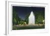 Davenport, Iowa, Vanderveer Park View of the Fountain at Night-Lantern Press-Framed Art Print