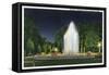 Davenport, Iowa, Vanderveer Park View of the Fountain at Night-Lantern Press-Framed Stretched Canvas