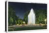 Davenport, Iowa, Vanderveer Park View of the Fountain at Night-Lantern Press-Stretched Canvas