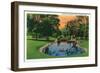 Davenport, Iowa, Vanderveer Park View of the Lagoon-Lantern Press-Framed Art Print