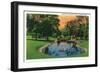 Davenport, Iowa, Vanderveer Park View of the Lagoon-Lantern Press-Framed Art Print