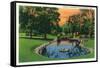 Davenport, Iowa, Vanderveer Park View of the Lagoon-Lantern Press-Framed Stretched Canvas