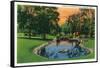 Davenport, Iowa, Vanderveer Park View of the Lagoon-Lantern Press-Framed Stretched Canvas