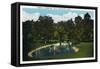 Davenport, Iowa, View of a Lagoon at Vanderveer Park-Lantern Press-Framed Stretched Canvas