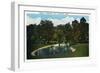 Davenport, Iowa, View of a Lagoon at Vanderveer Park-Lantern Press-Framed Art Print