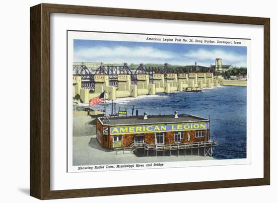 Davenport, Iowa, View of the American Legion Post No. 26, Snug Harbor-Lantern Press-Framed Art Print