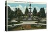 Davenport, Iowa, View of the Vanderveer Park Fountain-Lantern Press-Stretched Canvas