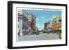 Davenport, Iowa, Western View down Second Street-Lantern Press-Framed Art Print