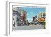 Davenport, Iowa, Western View down Second Street-Lantern Press-Framed Art Print