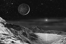 Pluto And Charon - Noir-David A Hardy-Giclee Print