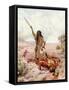 David about to cut off Goliath 's head - Bible-William Brassey Hole-Framed Stretched Canvas