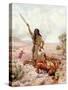 David about to cut off Goliath 's head - Bible-William Brassey Hole-Stretched Canvas