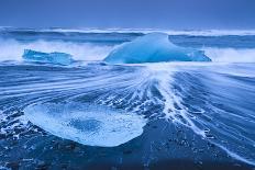 Ice washed up on Jokulsarlon, glacial lagoon, Skaftafell National Park, Iceland, February-David Allemand-Photographic Print