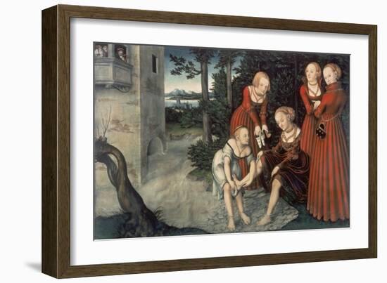 David and Bathseba-Lucas Cranach the Elder-Framed Giclee Print